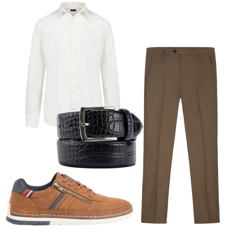 Outfit uomo - Total look #2374470. Stile Casual per Tutti i giorni. Abbinamento con sneakers, camicie, cinture, pantaloni.