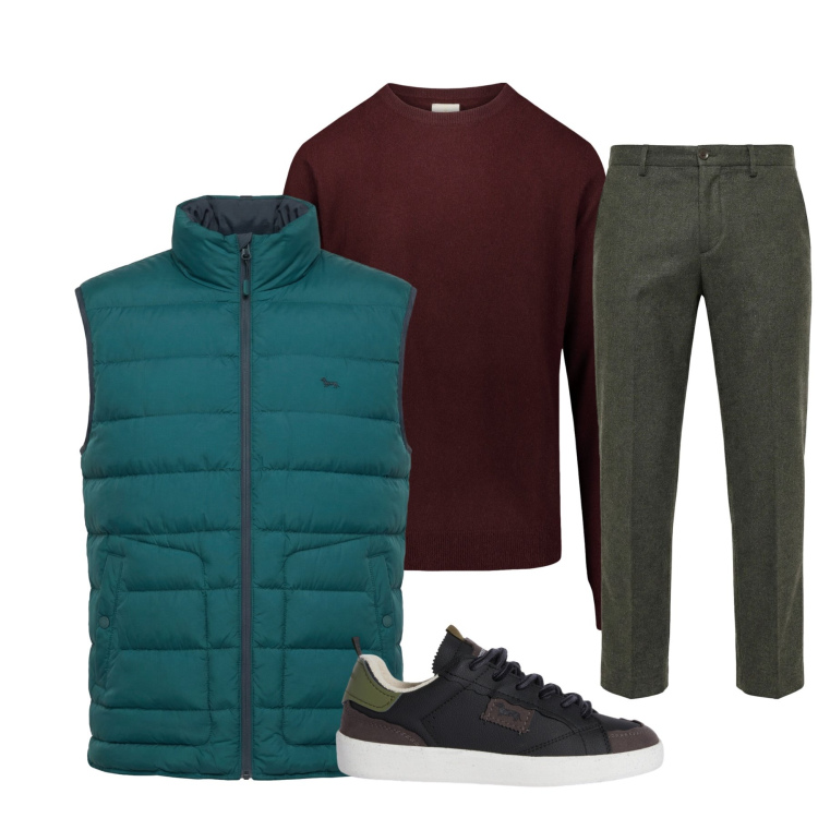 Outfit uomo - Total look #2374472. Stile Urban per Tutti i giorni. Abbinamento con sneakers, pantaloni chino, piumini, maglieria.