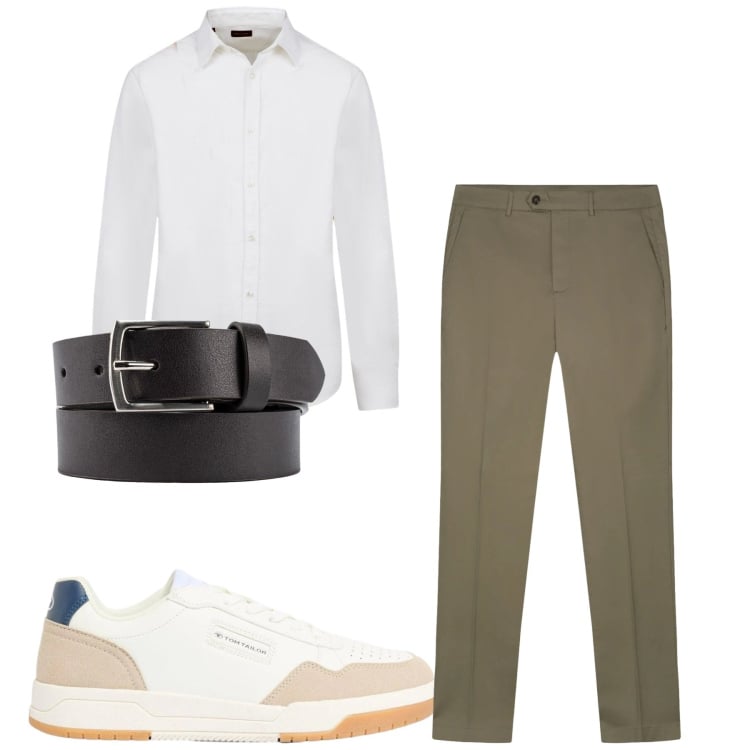 Outfit uomo - Total look #2374475. Stile Casual per Tutti i giorni. Abbinamento con sneakers, camicie, cinture, pantaloni.