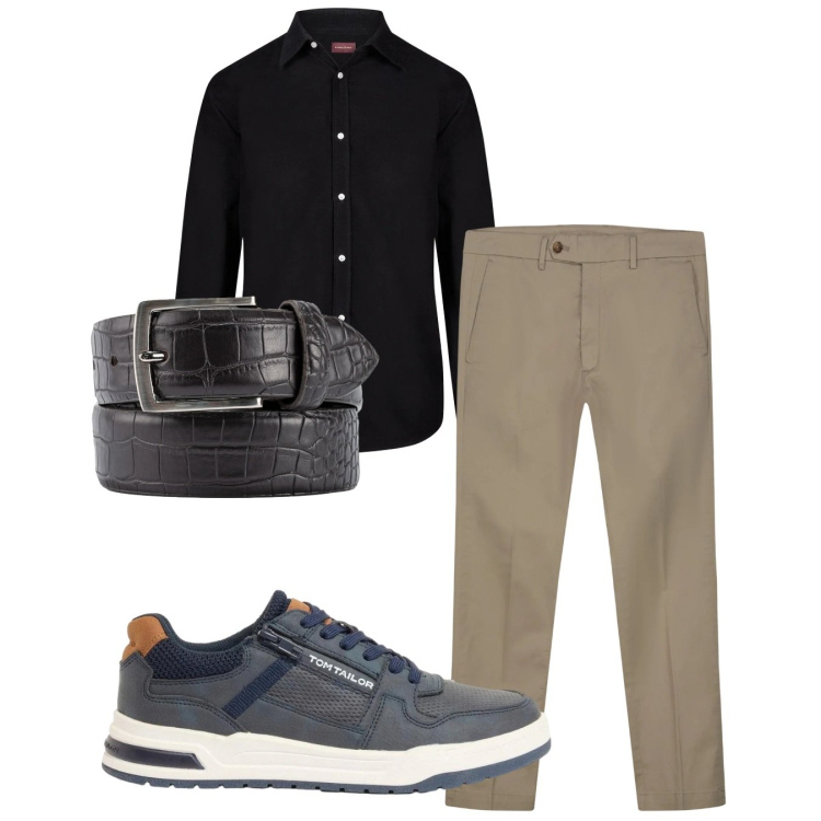 Outfit uomo - Total look #2374479. Stile Casual per Tutti i giorni. Abbinamento con sneakers, camicie, pantaloni chino, cinture.