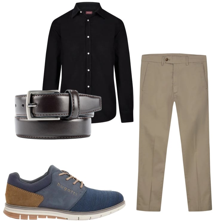 Outfit uomo - Total look #2374483. Stile Casual per Tutti i giorni. Abbinamento con scarpe stringate, camicie, pantaloni chino, cinture.
