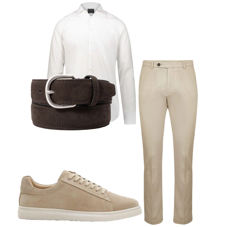 Outfit uomo - Total look #2374486. Stile Casual per Tutti i giorni. Abbinamento con sneakers, camicie, pantaloni, cinture.