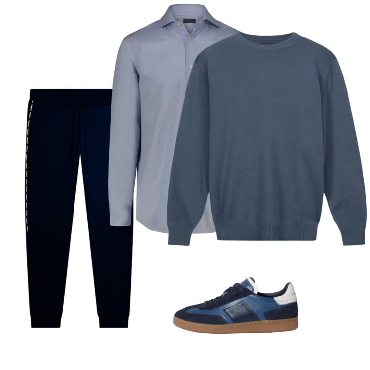 Outfit uomo - Marzo. Stile Casual per Tutti i giorni. Abbinamento con sneakers, pantaloni, maglieria, camicie.