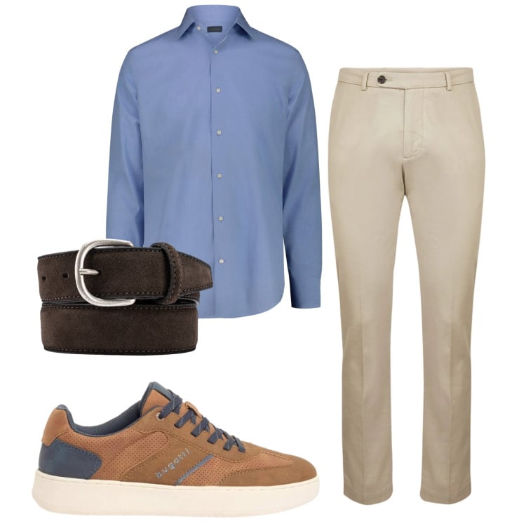 Outfit uomo - Total look #2374490. Stile Casual per Tutti i giorni. Abbinamento con sneakers, pantaloni, camicie, cinture.