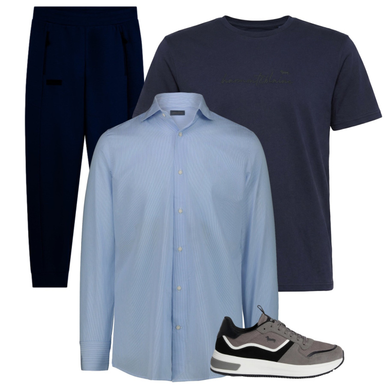 Outfit uomo - Total look #2374491. Stile Urban per Tutti i giorni. Abbinamento con sneakers, t-shirt, pantaloni, camicie.