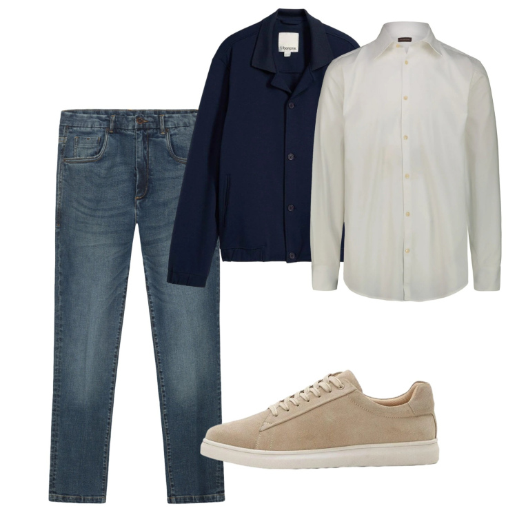Outfit uomo - Total look #2374505. Stile Casual per Tutti i giorni. Abbinamento con bomber, sneakers, camicie, jeans.