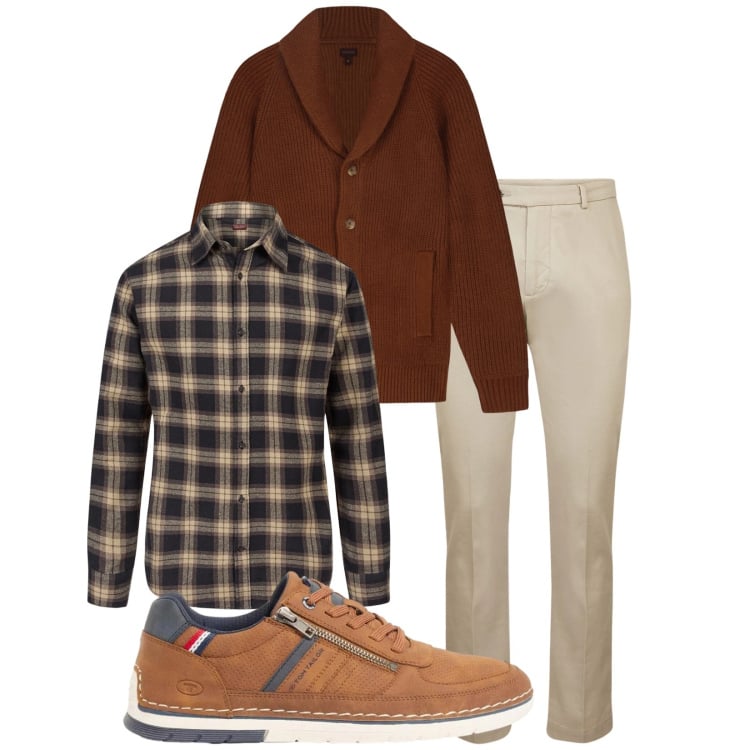 Outfit uomo - Total look #2374512. Stile Trendy per Serata speciale. Abbinamento con sneakers, camicie, pantaloni, cardigans.