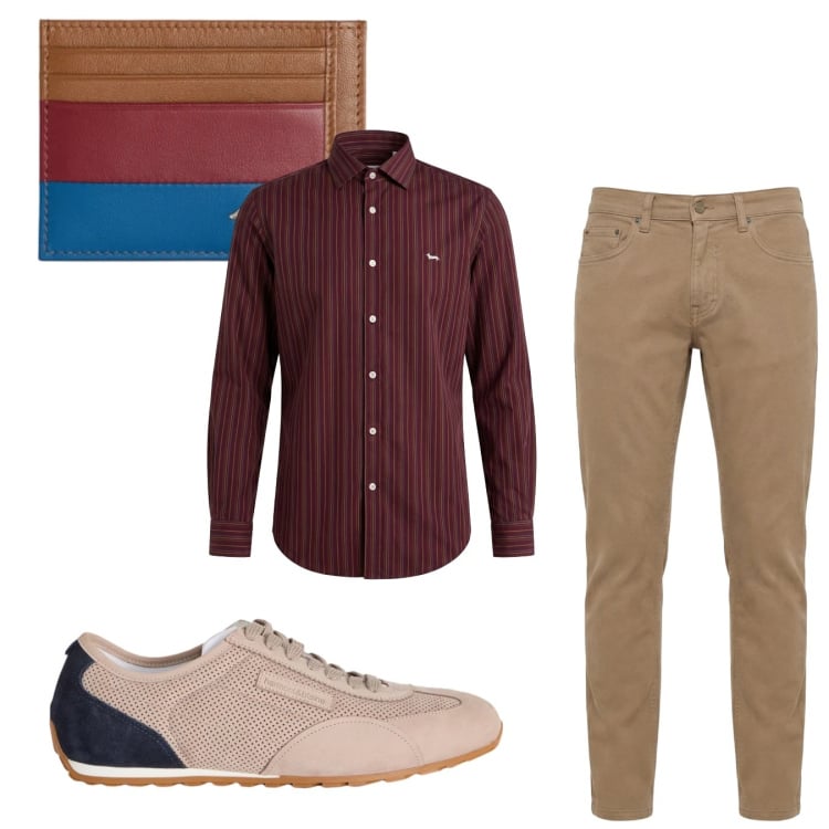 Outfit uomo - Total look #2374538. Stile Casual per Tutti i giorni. Abbinamento con sneakers, portafogli, pantaloni, camicie.