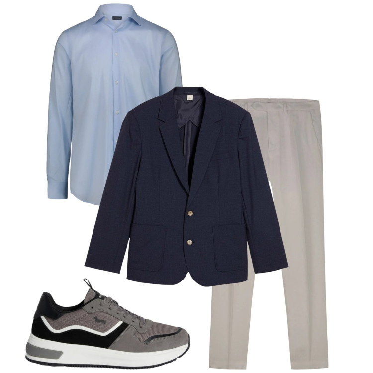 Outfit uomo - Total look #2374564. Stile Casual per Tutti i giorni. Abbinamento con giacche, sneakers, pantaloni, camicie.