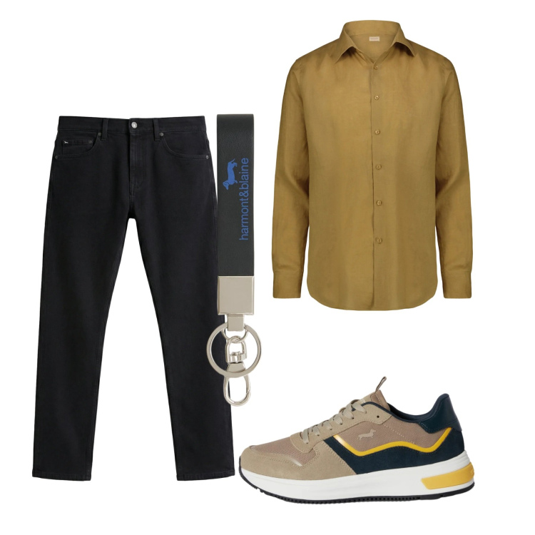 Outfit uomo - Total look #2374577. Stile Casual per Tutti i giorni. Abbinamento con portachiavi, sneakers, jeans, camicie.