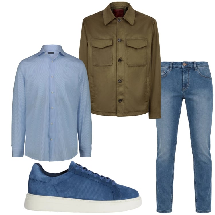Outfit uomo - Total look #2374585. Stile Trendy per Serata speciale. Abbinamento con sneakers, jeans, giacche, camicie.