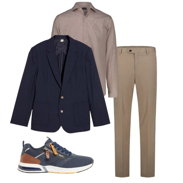 Outfit uomo - Total look #2374627. Stile Casual per Tutti i giorni. Abbinamento con giacche, sneakers, pantaloni, camicie.