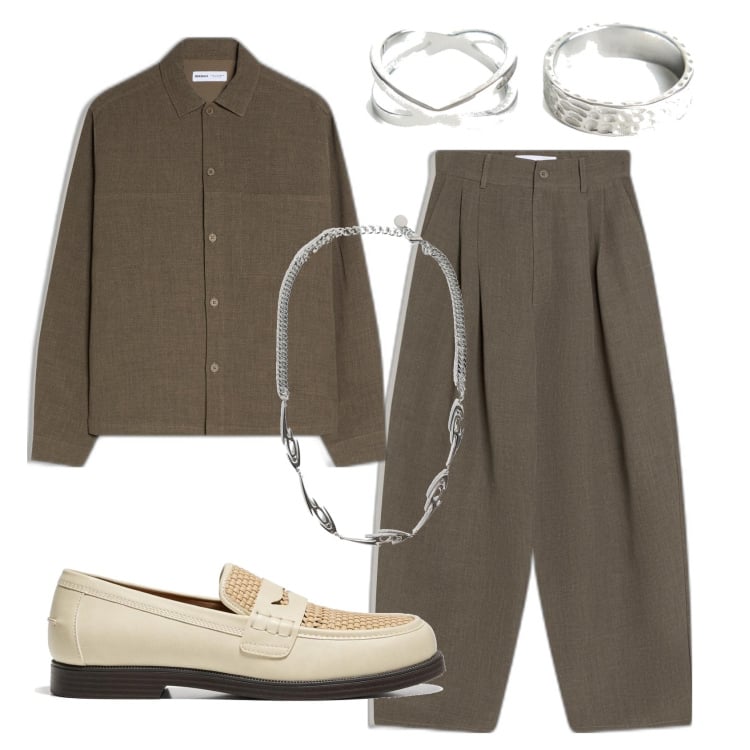 Outfit hombre - Trendy #2539. Estilo Trendy para Ceremonia. Combinación con zapatos con cordones, anillos, pantalones, collares, camisas.