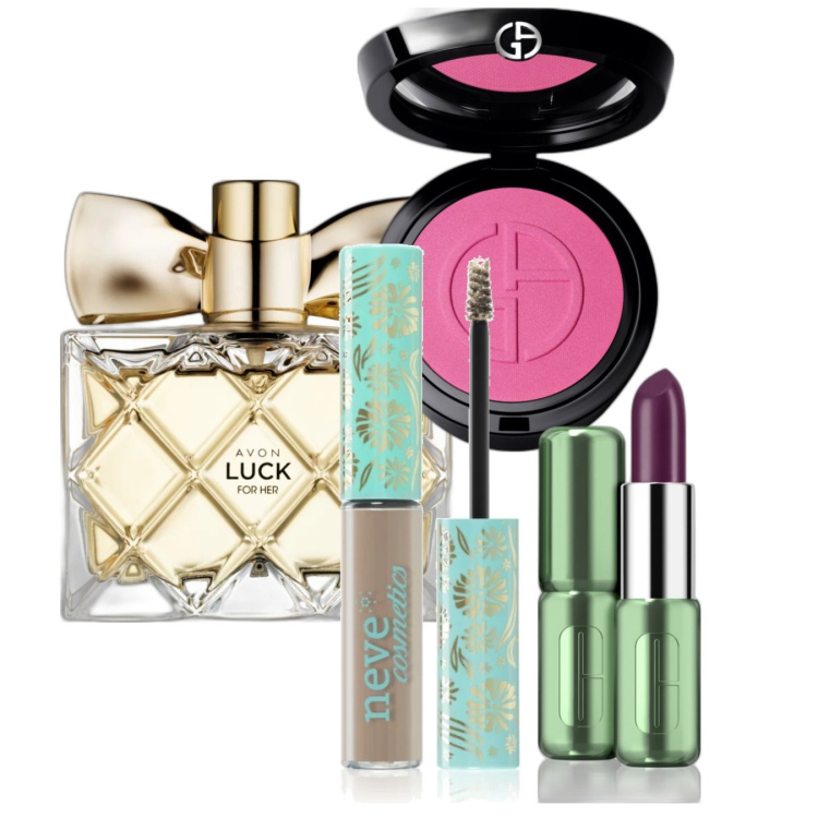 Outfit donna - Beauty-box #2374644. Abbinamento con profumi, mascara, rossetti, blush.