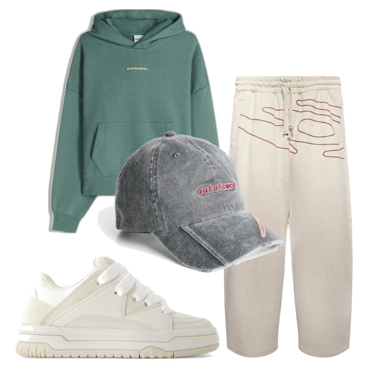 Outfit hombre - Casual #6359. Estilo Casual para Deporte. Combinación con sneakers, sombreros, sudaderas con capucha, pantalones.