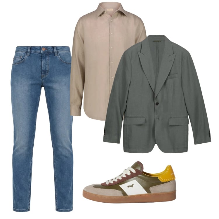 Outfit uomo - Buona Pasqua. Stile Casual per Tutti i giorni. Abbinamento con sneakers, jeans, camicie, giacche.