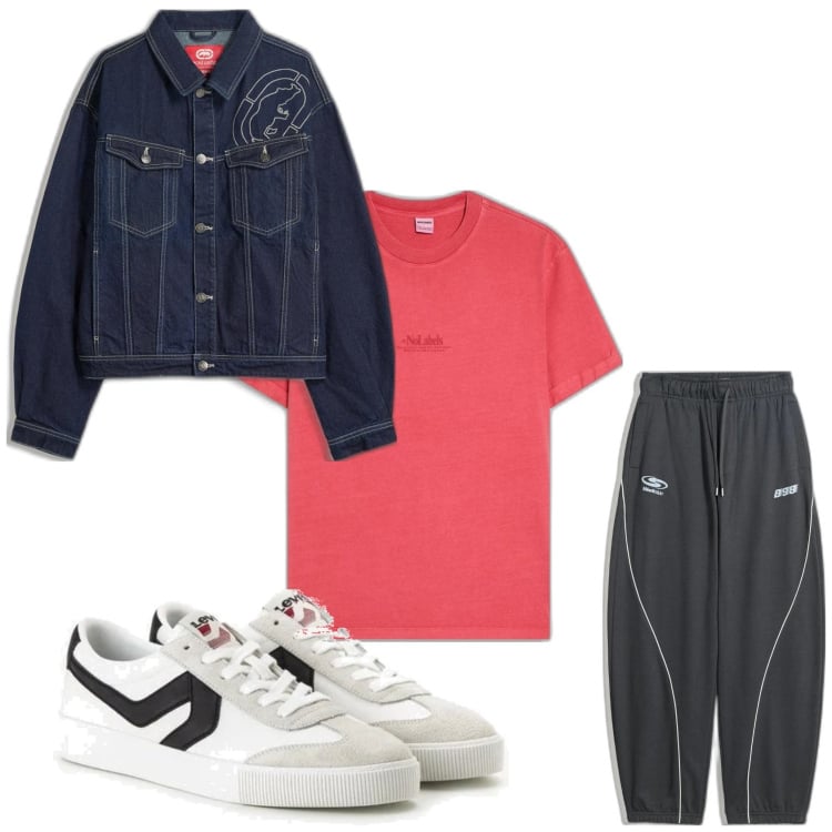 Outfit hombre - Casual. Estilo Casual para Todos los días. Combinación con sneakers, chaquetas, pantalones, camiseta.