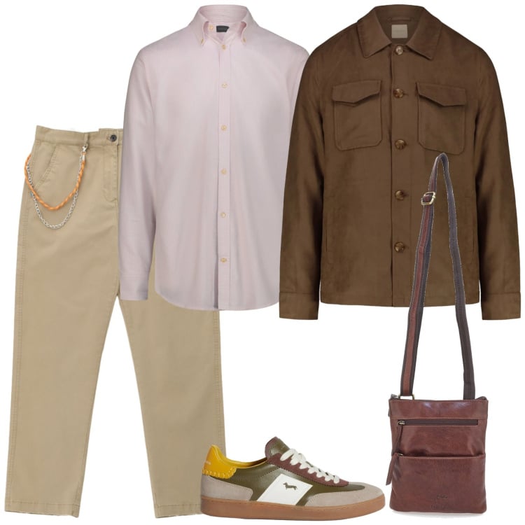 Outfit uomo - Un po\' di vento. Stile Trendy per Ufficio. Abbinamento con sneakers, pantaloni, portafogli, camicie, cappotti.