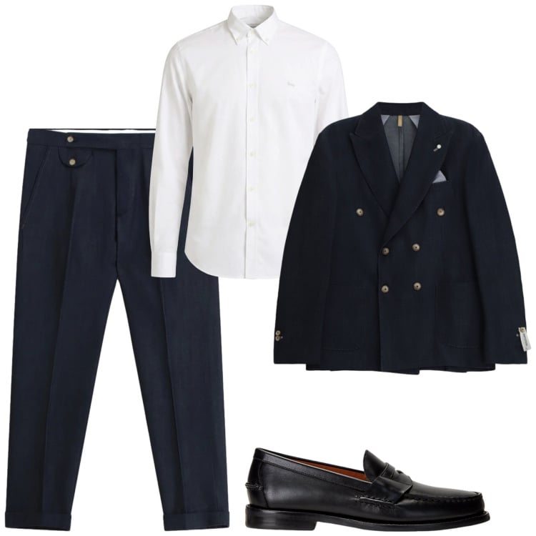 Outfit uomo - Il completo blu. Stile Business/Elegante per Tutti i giorni. Abbinamento con camicie, pantaloni, giacche, scarpe stringate.