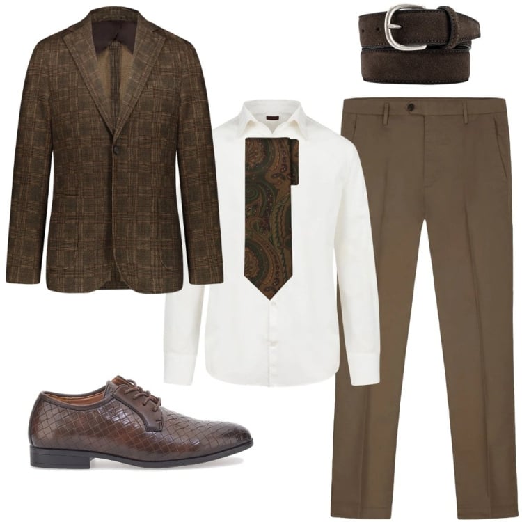 Outfit uomo - #testimone.low-cost. Stile Business/Elegante per Cerimonia. Abbinamento con giacche, camicie, cravatte, scarpe stringate, pantaloni, cinture.