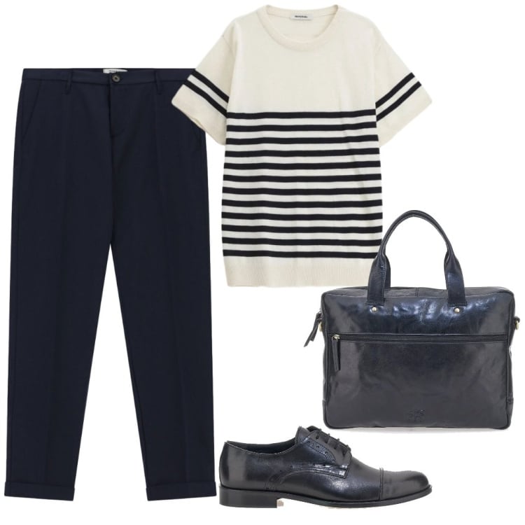 Outfit uomo - #maglione.in.viaggio. Stile Casual per Tutti i giorni. Abbinamento con pantaloni, maglieria, borse sportive, scarpe stringate.