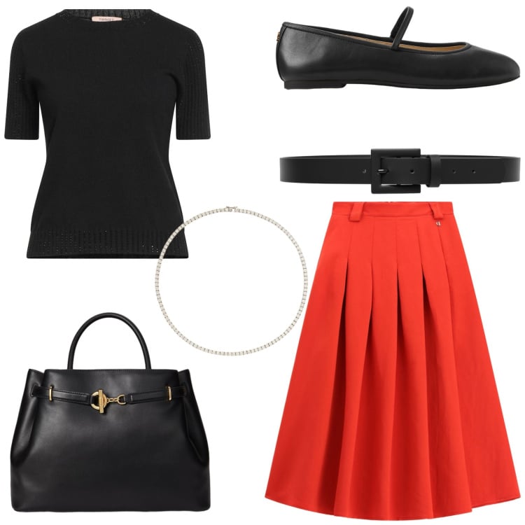 Outfit donna - Outfit anni \'50. Stile Vintage retrò per Tutti i giorni. Abbinamento con pullovers, cinture, gonne longuette, ballerine, borse a mano, collane.