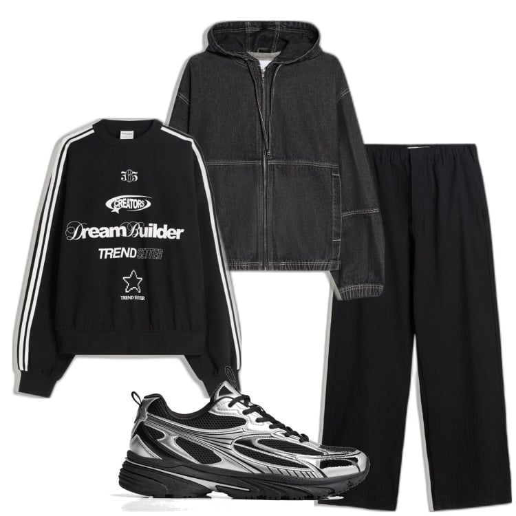 Outfit hombre - Casual look. Estilo Casual para Todos los días. Combinación con pantalones, sudaderas, sneakers, chaquetas.