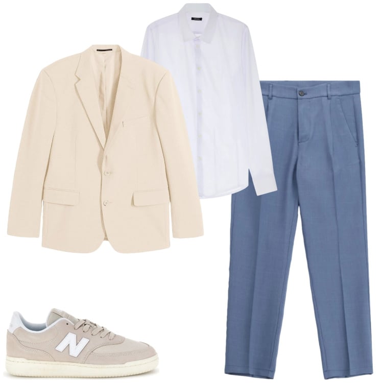 Outfit uomo - Colori primaverili. Stile Urban per Tutti i giorni. Abbinamento con giacche, camicie, pantaloni, sneakers.