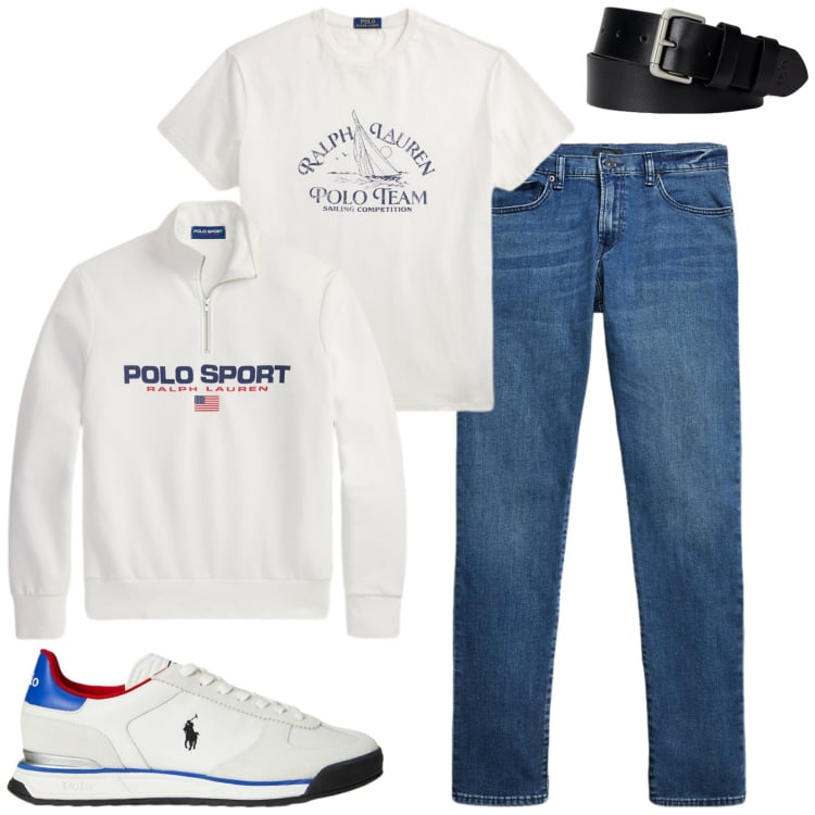 Outfit uomo - Polo. Stile Casual per Tutti i giorni. Abbinamento con cinture, jeans, sneakers, t-shirt, felpe.