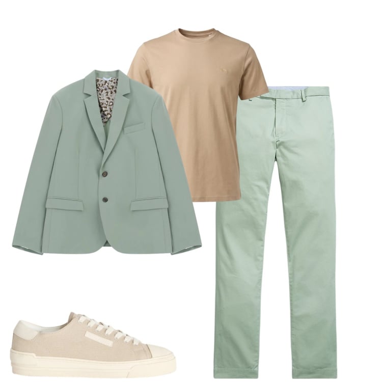 Outfit uomo - City. Stile Trendy per Tutti i giorni. Abbinamento con giacche, sneakers, t-shirt, pantaloni.