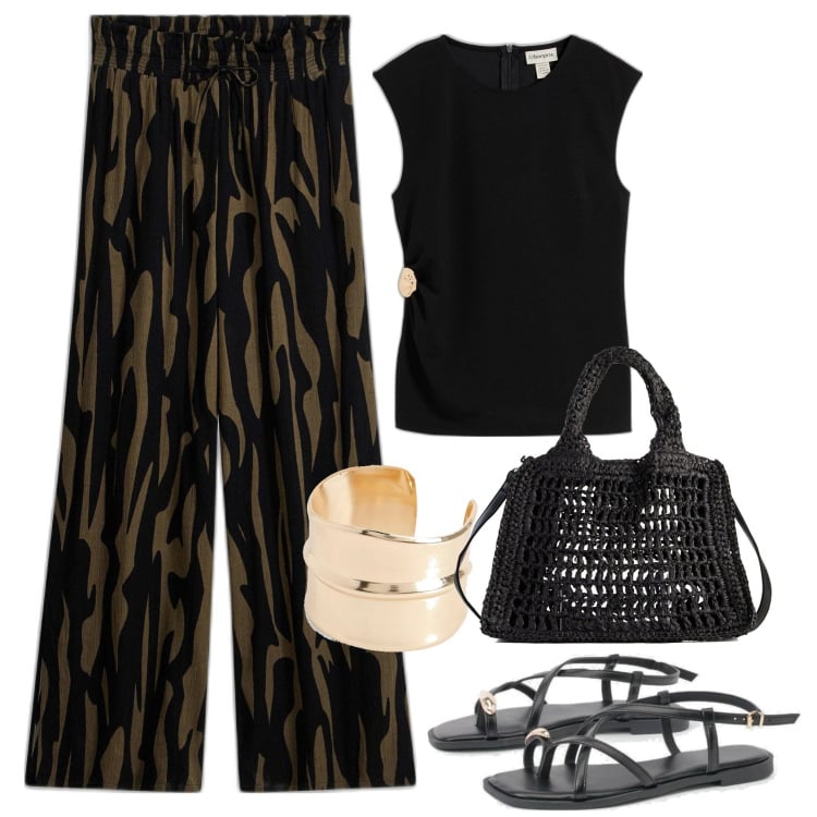 Outfit femme - EthniChic. Style Ethnique pour Tous les jours. Assortir avec sacs en bandoulière, hauts, pantalon , bracelets, sandales.