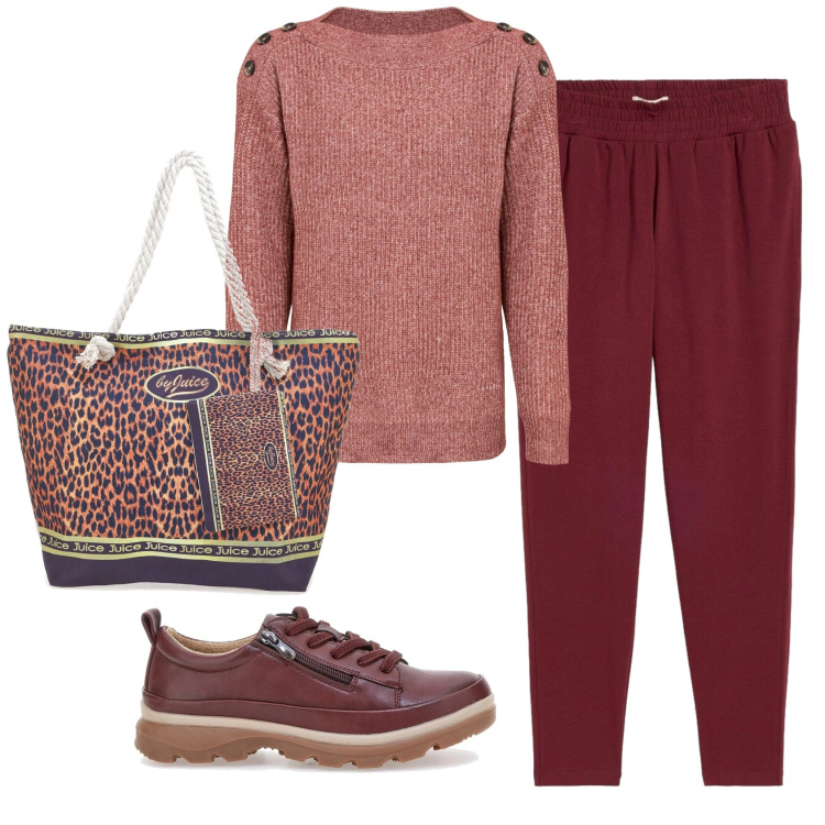 Outfit donna - Total look #2375127. Stile Basic per Tutti i giorni. Abbinamento con pantaloni, maglieria, scarpe stringate, shopping bag.
