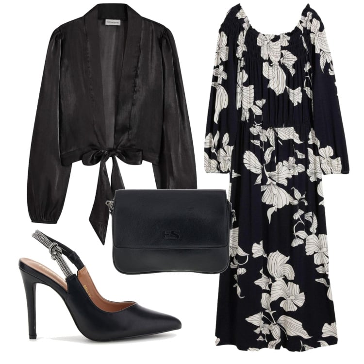 Outfit donna - Total look #2375187. Stile Chic per Serata fuori. Abbinamento con blazer, vestiti, décolleté, borse a tracolla.