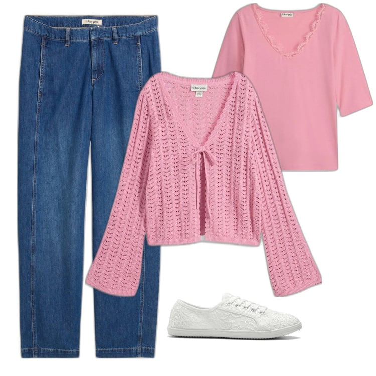 Outfit femme - Denim & Rose. Style Basique pour Tous les jours. Assortir avec sneakers, pulls, t-shirts, jeans.