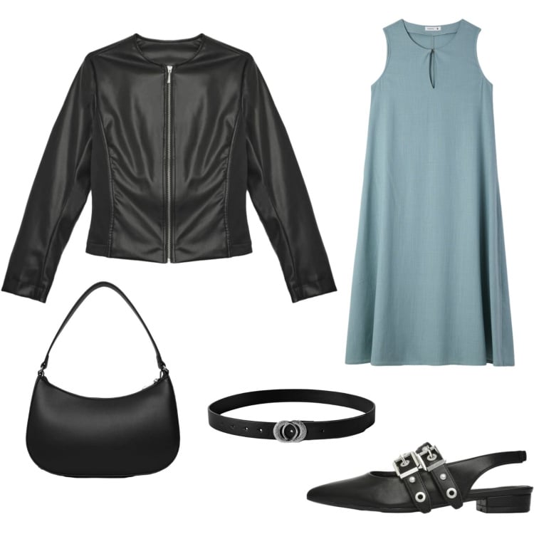 Outfit donna - Il vestito con scollo a goccia. Stile Minimal per Serata fuori. Abbinamento con cinture, ballerine, giacche, borse a tracolla, vestiti lunghi.