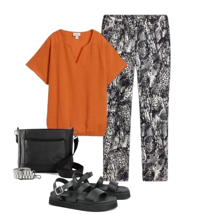 Outfit femme - Urban Jungle. Style Ethnique pour Tous les jours. Assortir avec sacs en bandoulière, pantalon , tuniques, sandales.
