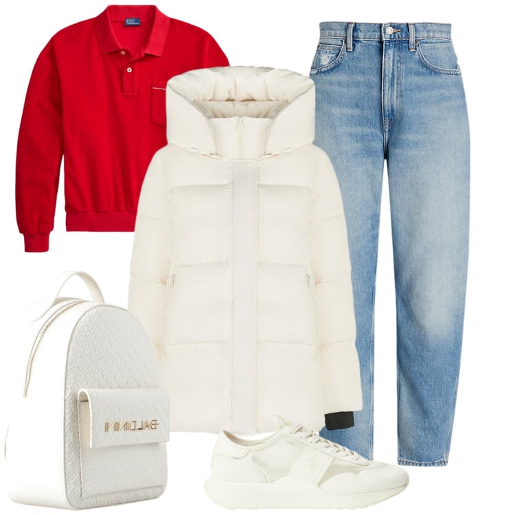 Outfit donna - Total look #2375357. Stile Basic per Tutti i giorni. Abbinamento con zaini, piumini, jeans, sneakers, polo.