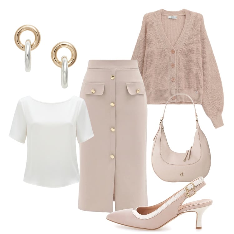 Outfit donna - La midi in ufficio - @laurafo. Stile Bon Ton per Ufficio. Abbinamento con gonne longuette, bluse, borse a tracolla, cardigans, orecchini, décolleté.