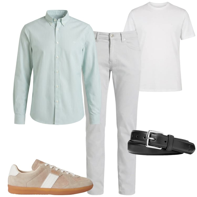 Outfit uomo - City. Stile Urban per Tutti i giorni. Abbinamento con pantaloni, t-shirt, camicie, cinture, sneakers.