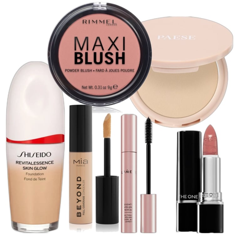 Outfit donna - Trucco naturale. Abbinamento con blush, mascara, fondotinta, rossetti, correttori, ciprie.