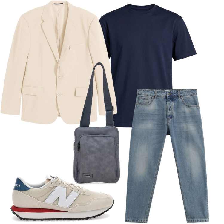 Outfit uomo - Total look #2375575. Stile Casual per Tutti i giorni. Abbinamento con giacche, jeans, t-shirt, portafogli, sneakers.