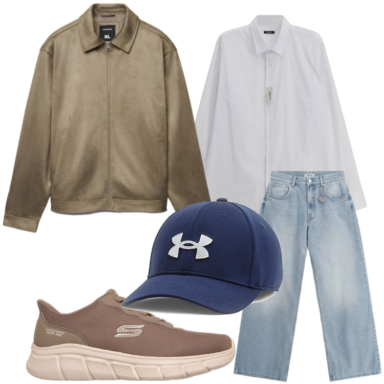 Outfit uomo - Stile e comfort. Stile Trendy per Tutti i giorni. Abbinamento con jeans, camicie, cappelli, giacche, sneakers.