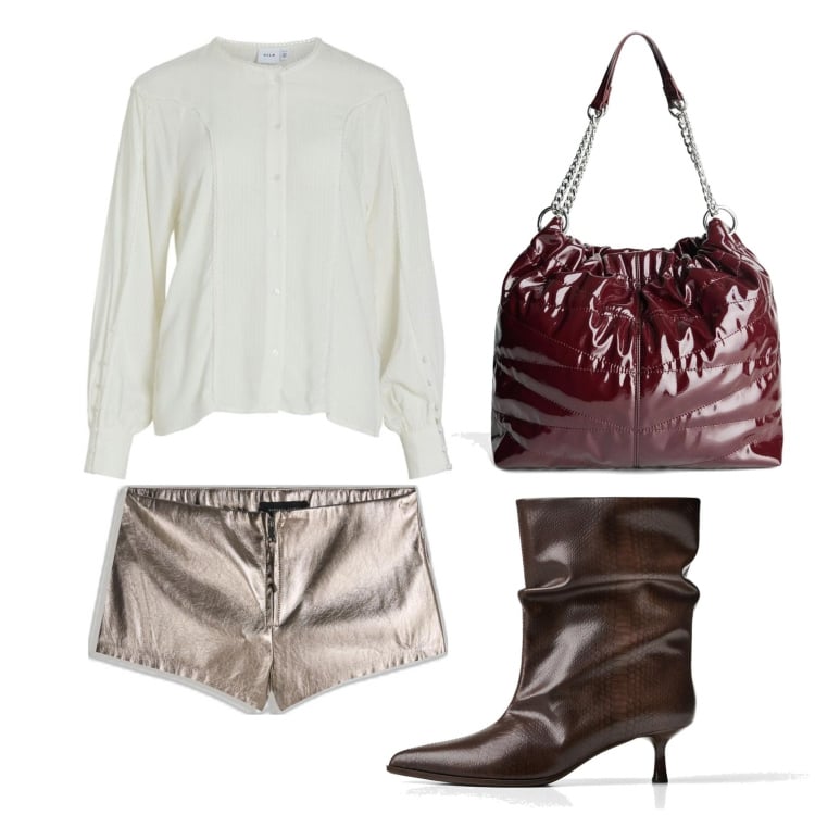 Outfit mujer - Boho chic. Estilo Boho para Noche/Fiesta elegante. Combinación con blusas, botines, bolsos saco, shorts.