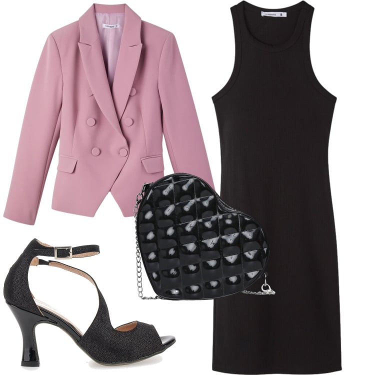 Outfit donna - Total look #2375725. Stile Chic per Serata fuori. Abbinamento con borse a tracolla, blazer, vestiti midi/longuette, décolleté.