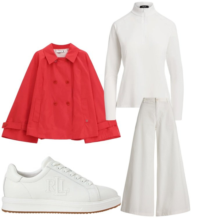 Outfit donna - Rosso delle mie brame. Stile Casual per Tutti i giorni. Abbinamento con giacche, sneakers, pullovers, pantaloni.