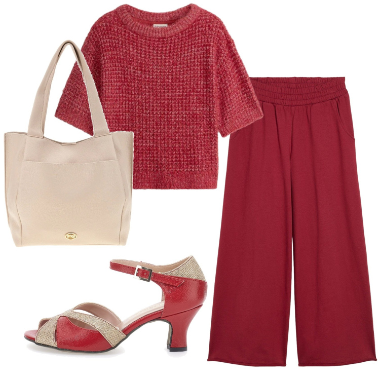 Outfit donna - Total look #2375862. Stile Basic per Ufficio. Abbinamento con maglieria, pantaloni, décolleté, borse a spalla.