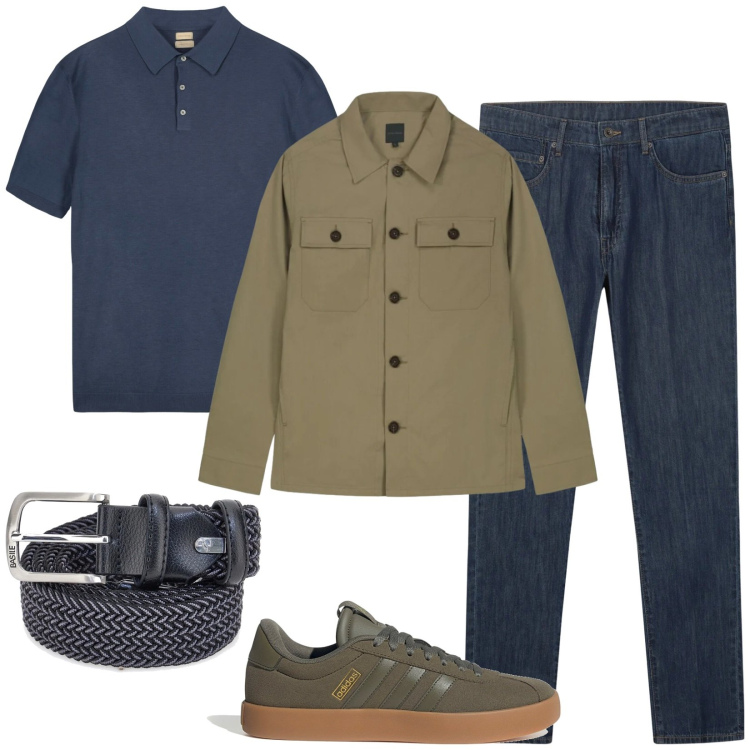 Outfit uomo - Le sneakers cool. Stile Casual per Tutti i giorni. Abbinamento con polo, jeans, cinture, cappotti, sneakers.