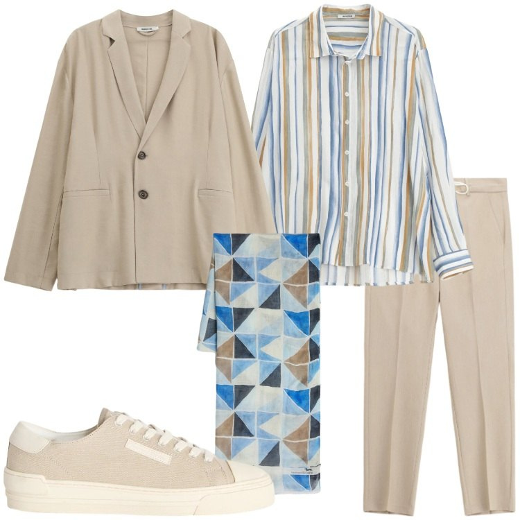 Outfit uomo - Imperial - The New Crew SS 2026. Stile Trendy per Serata speciale. Abbinamento con sneakers, sciarpe, camicie, giacche, pantaloni.