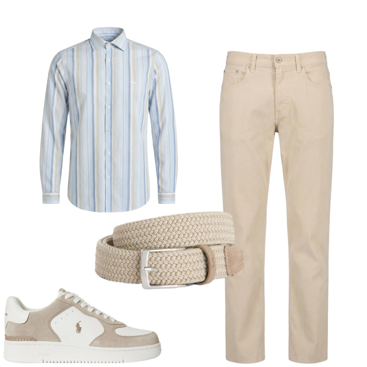 Outfit uomo - Harmon & Blaine. Stile Urban per Tutti i giorni. Abbinamento con cinture, camicie, pantaloni, sneakers.