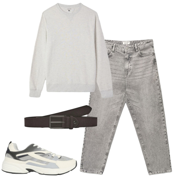Outfit uomo - Total look #2375980. Stile Casual per Tutti i giorni. Abbinamento con cinture, sneakers, felpe, jeans.